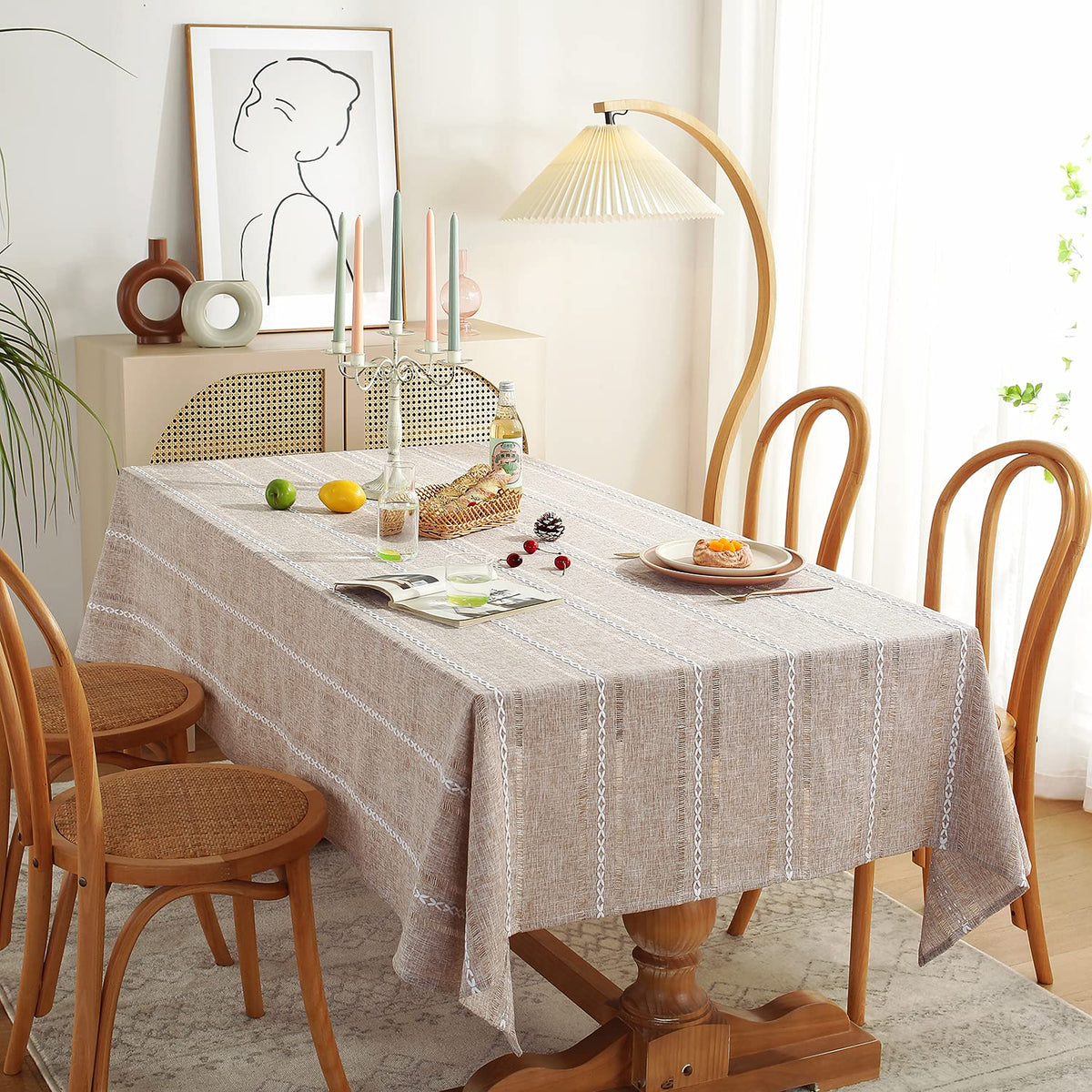 Chassic linen-look faux-linen fabric offers soft texture with easy care and wrinkle resistance.