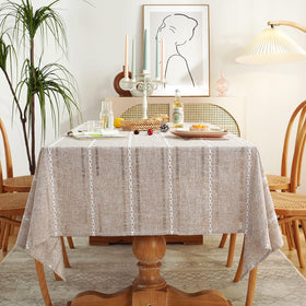 Chassic rectangle tablecloth 60x120 on a large dining table provides full coverage with a refined look.