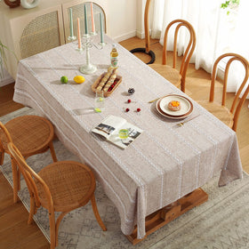 Chassic wrinkle-free tablecloth stays crisp through daily dining and family gatherings.