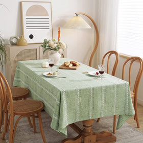 Chassic wrinkle-free faux linen look fabric; easy care for busy homes.