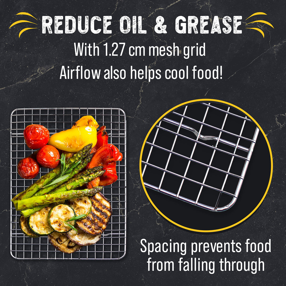 Checkered Chef durable warp resistant rack stays sturdy during use.