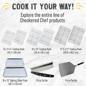 Gift-ready Checkered Chef cooling rack set for bakers.