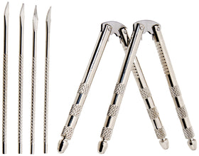 Chef Craft nut cracker set in white finish for easy nut cracking and serving.