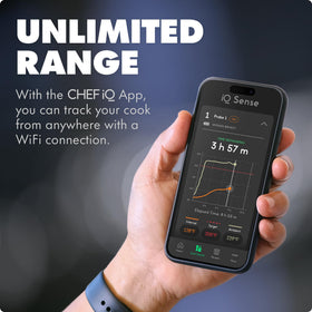 CHEF iQ Sense long-range monitoring keeps you updated from across rooms.