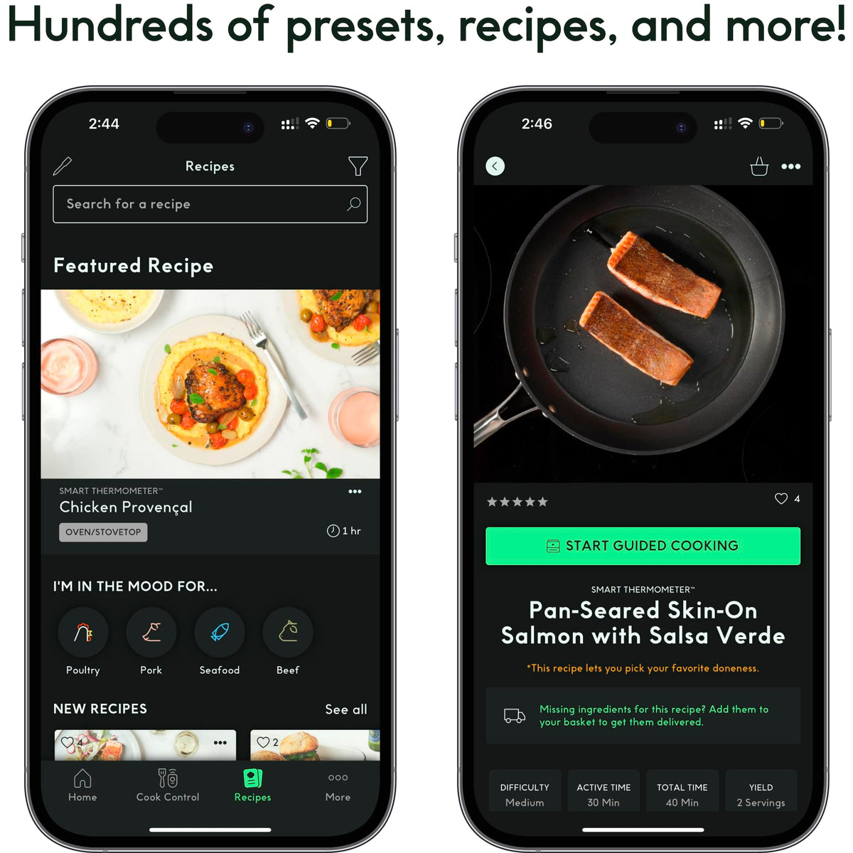 CHEF iQ Sense app view for remote monitoring and alerts.