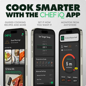 CHEF iQ Sense long-range wifi enables remote monitoring during cooking sessions.