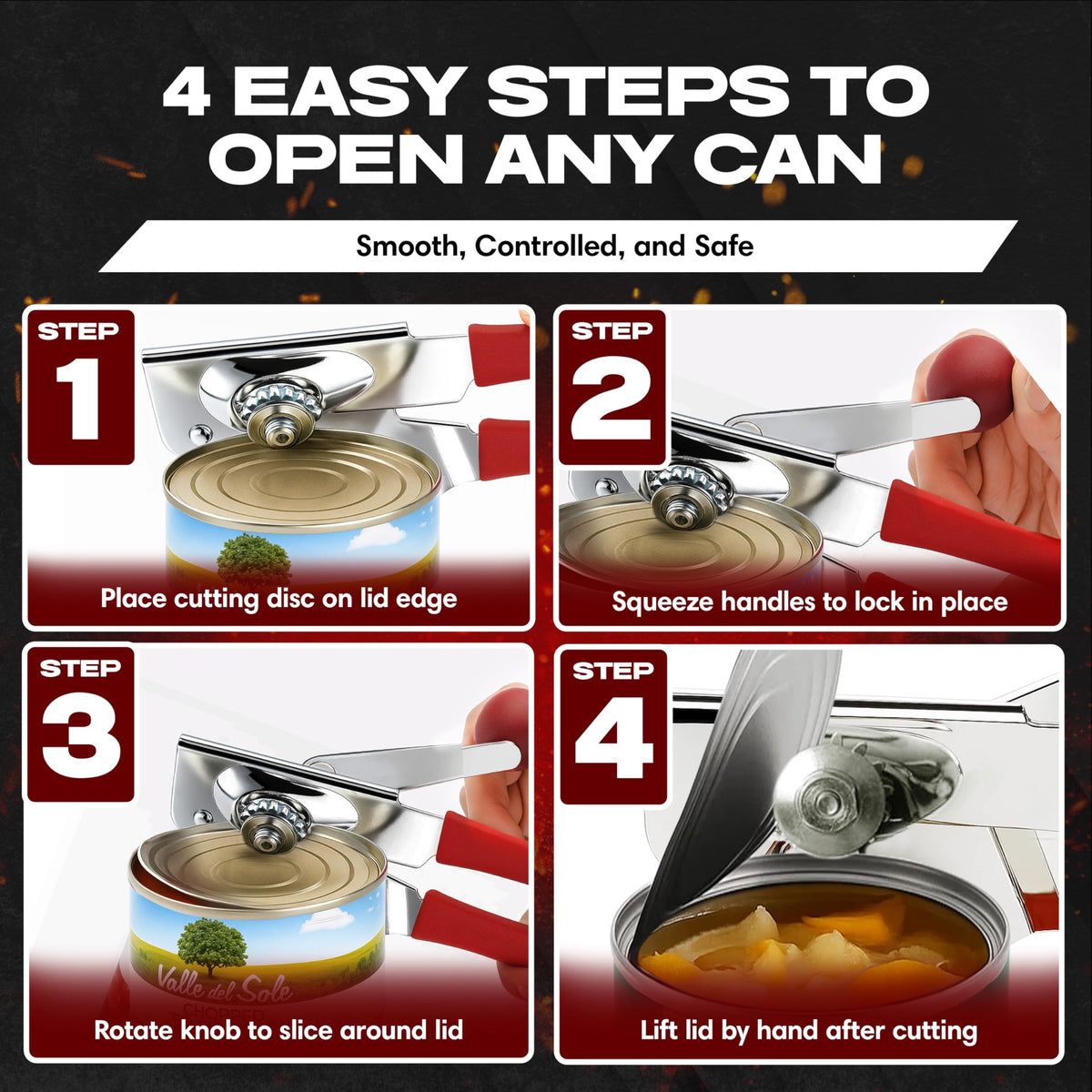 Chef Master 2-Pack handles large cans with ease in everyday cooking
