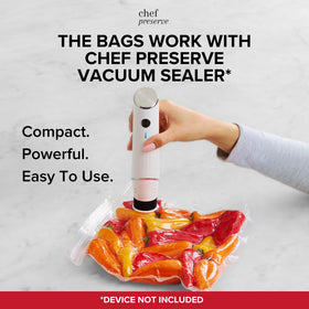 Chef Preserve bags microwave-safe when unsealed for reheating leftovers.