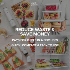 Kitchen bundle setup with sealer and glass containers on countertop