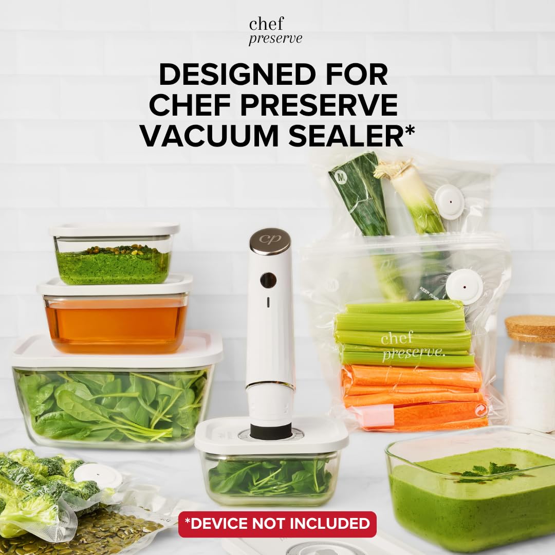 Chef Preserve medium glass vacuum seal container ideal for marinating and meal prep