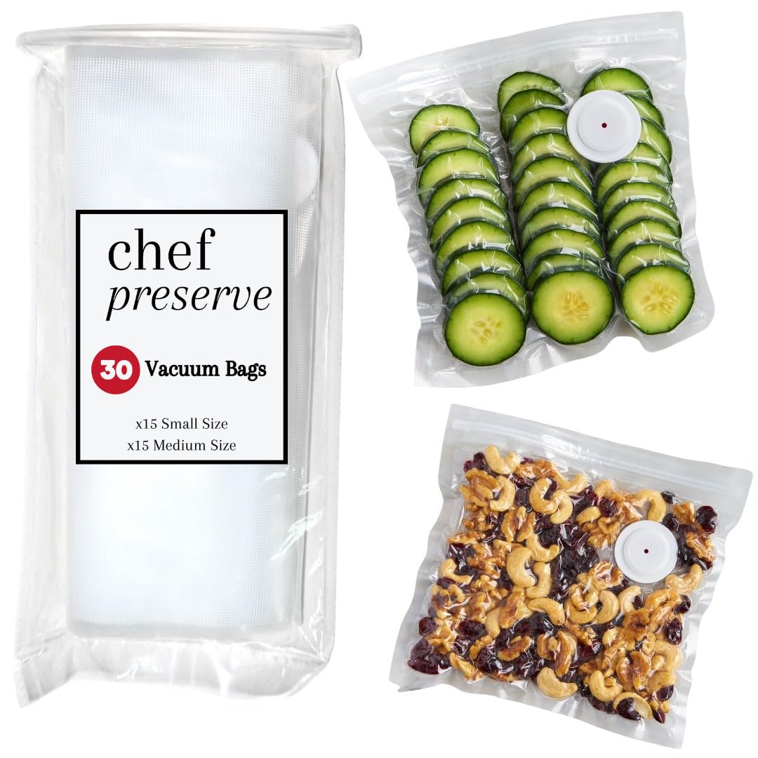 Chef Preserve reusable vacuum bags closeup showing durable BPA-free material for safe storage