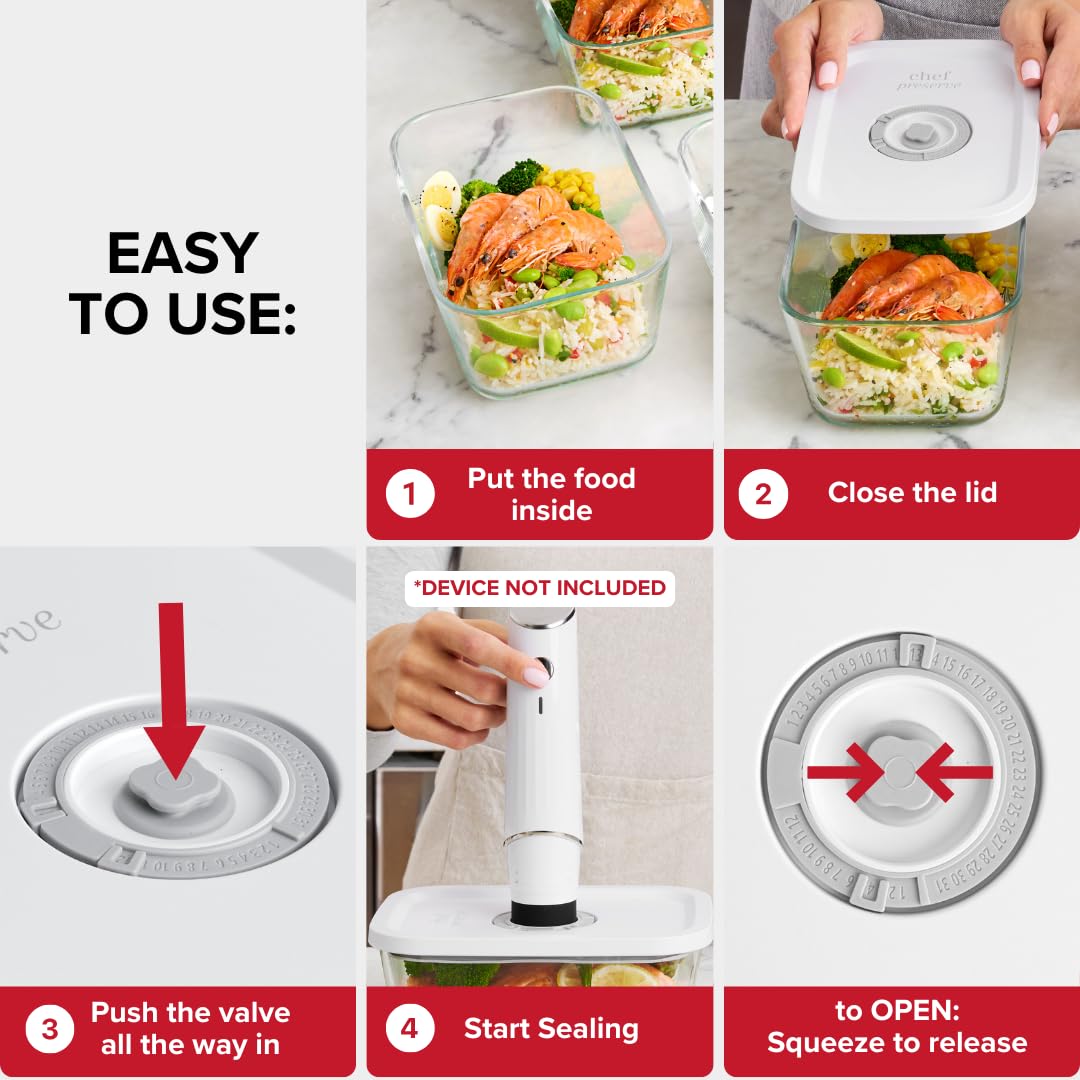 Chef Preserve stackable design helps organize fridge space and reduce clutter