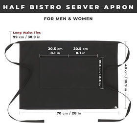 Chef Works apron showing tablet-friendly pocket for waitstaff and tools.