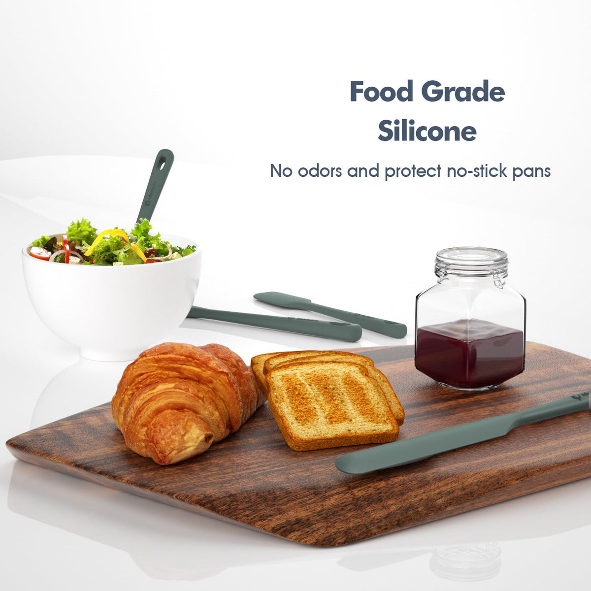 ChefAide spatulas offer versatile use for mixing and scraping.