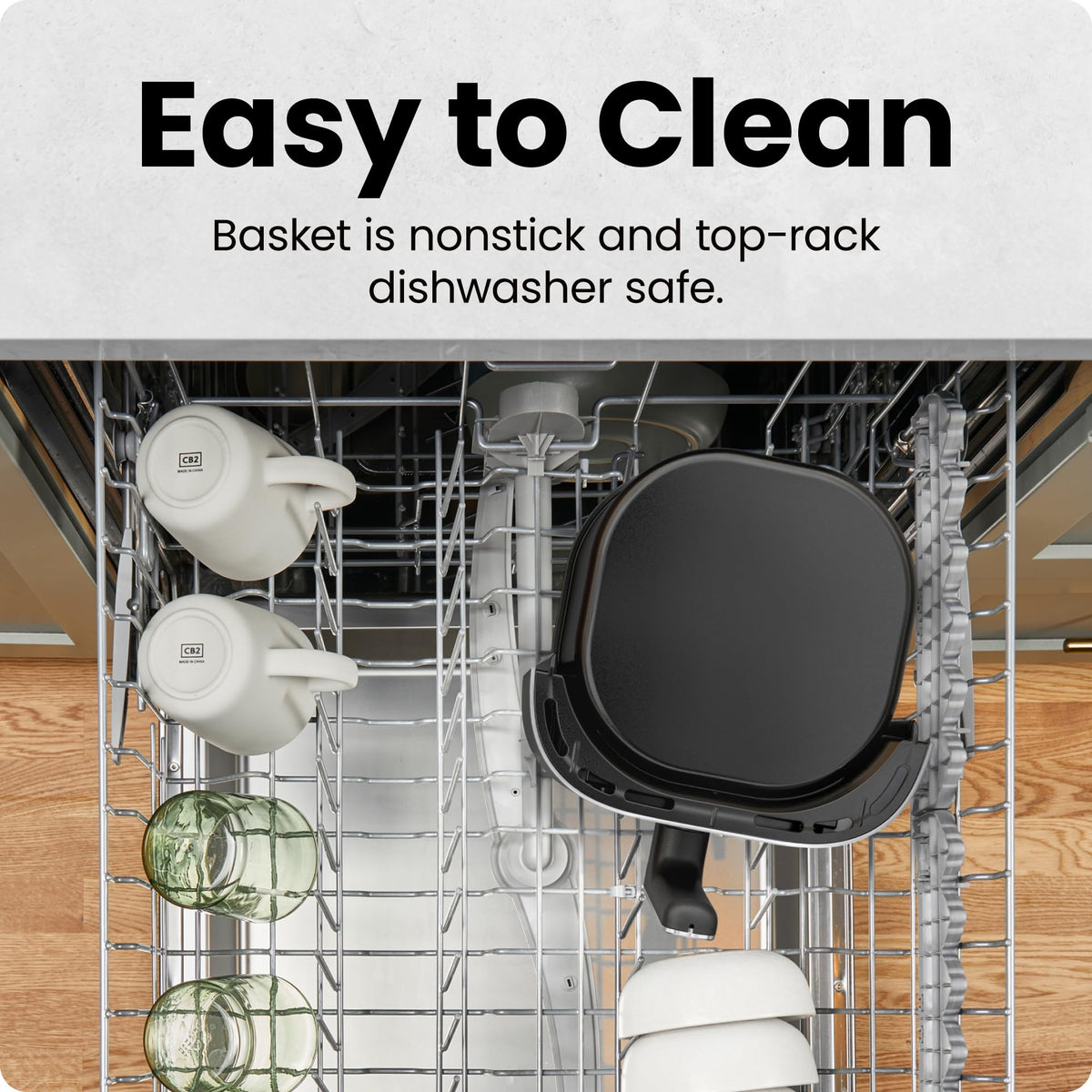 Chefman 6qt air fryer shake notification guides you to even browning.