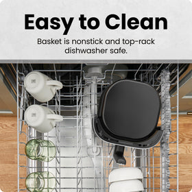 Chefman 6qt air fryer shake notification guides you to even browning.