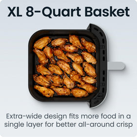 Chefman Crispinator dishwasher-safe basket simplifies cleanup after meals.