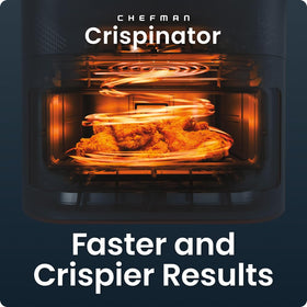 Chefman Crispinator top view emphasizing slim footprint on the counter