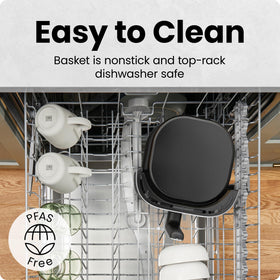 Chefman Mini Air Fryer easy-clean rack illustrating compact storage