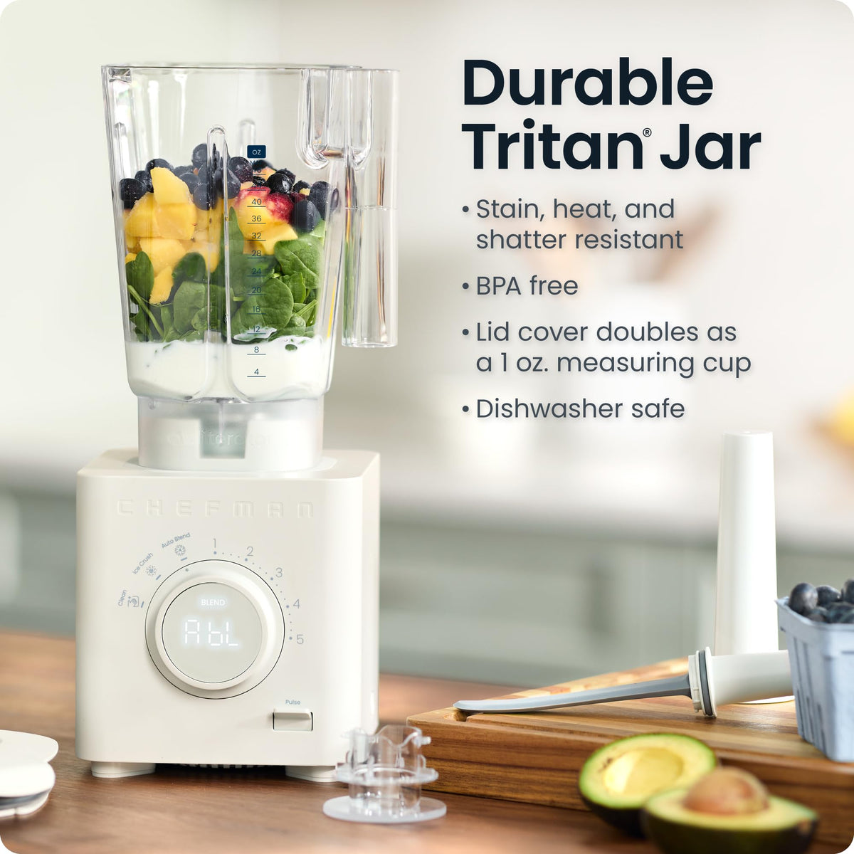 Chefman Obliterator 20 oz travel jar for on-the-go blends.