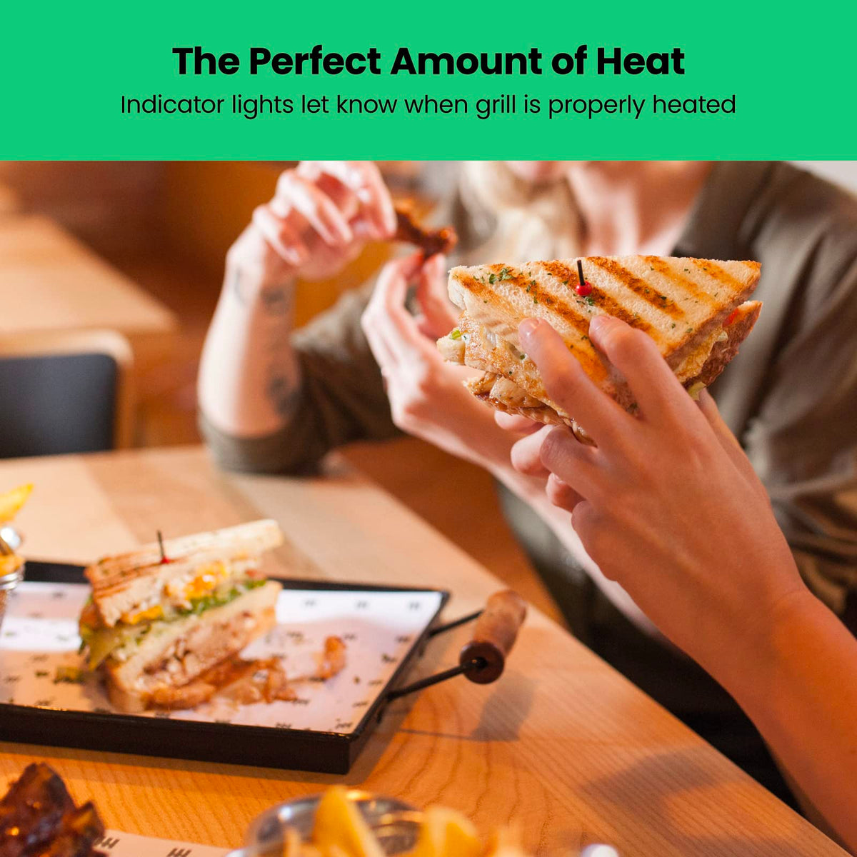 Chefman Panini Press 4-slice capacity handles multiple servings with ease.