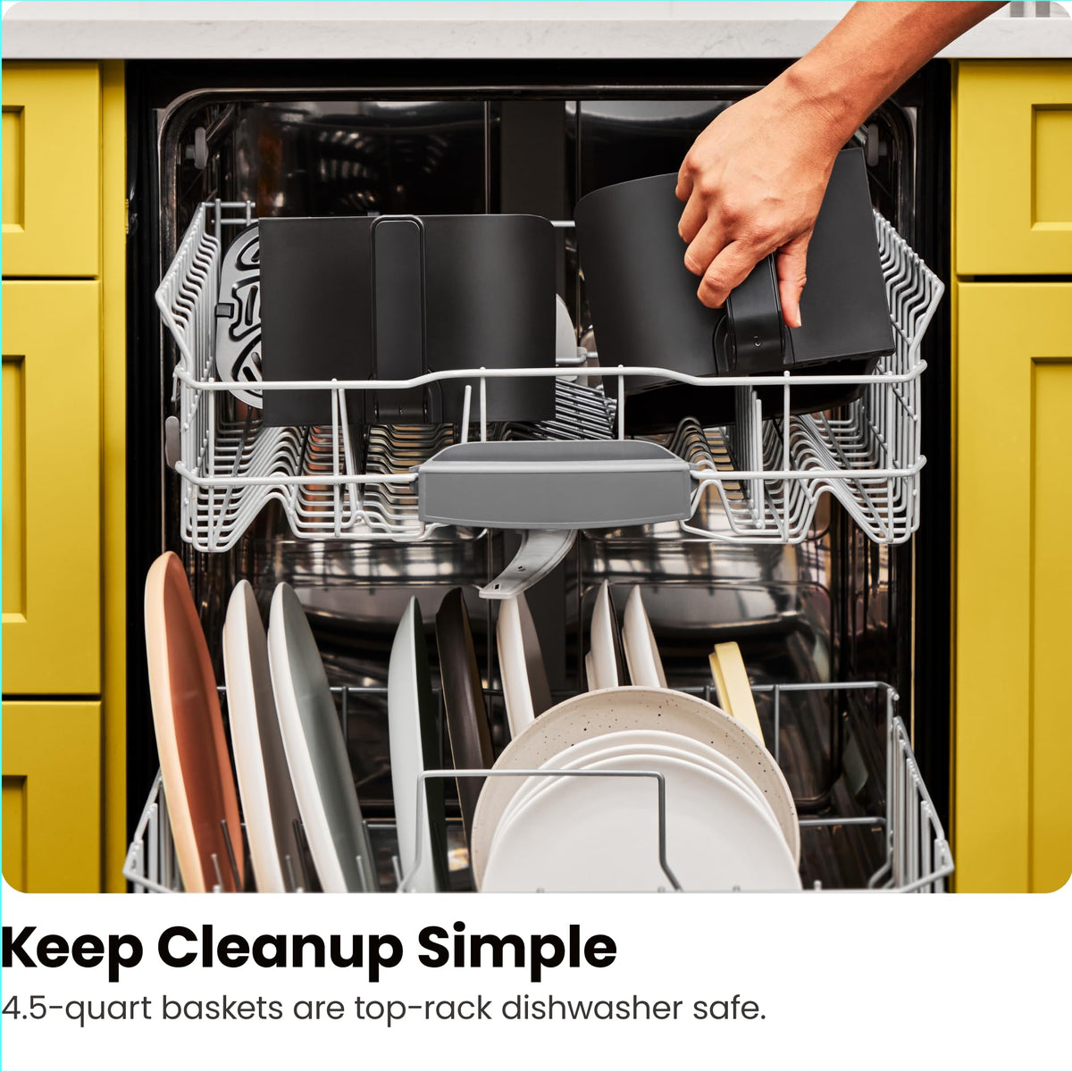 Stay-cool handles and auto shutoff on Chefman TurboFry enhance safety during quick, high-heat frying.