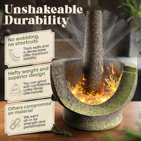ChefSofi pestle inside mortar highlighting stability during crushing tasks.