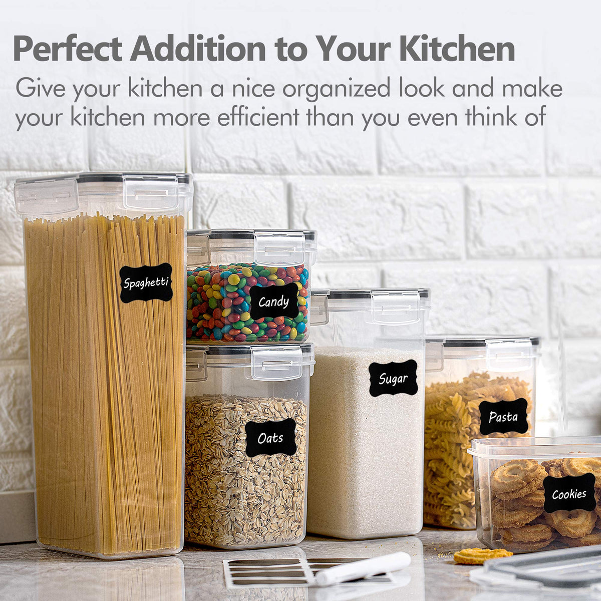 CHEFSTORY BPA-free-food-grade-plastic for safe, durable dry storage.