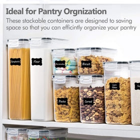 CHEFSTORY see-through-pantry-containers let you identify ingredients at a glance.