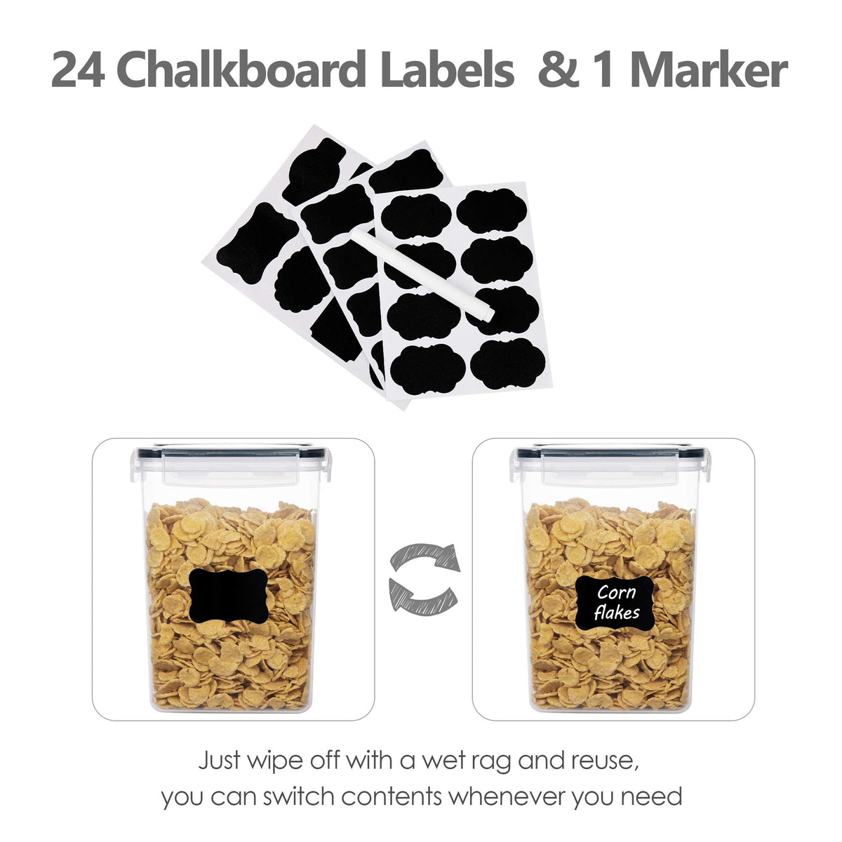 CHEFSTORY versatile-dry-food-storage suitable for flour, sugar, cereal, pasta, and more.