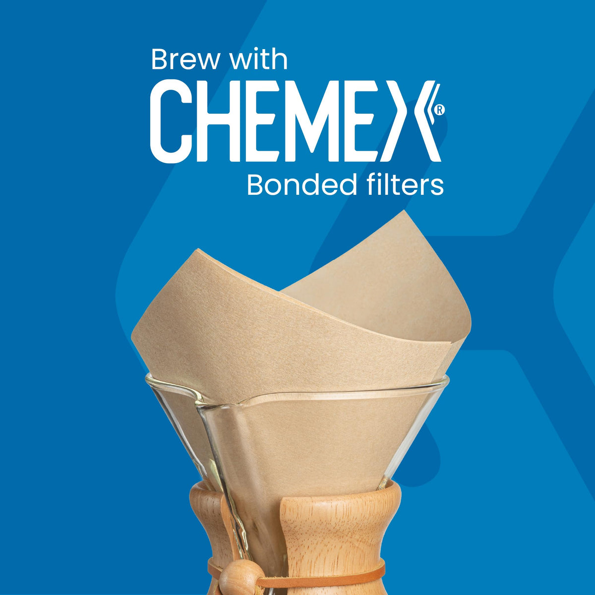 Chemex borosilicate glass coffeemaker with timeless design.