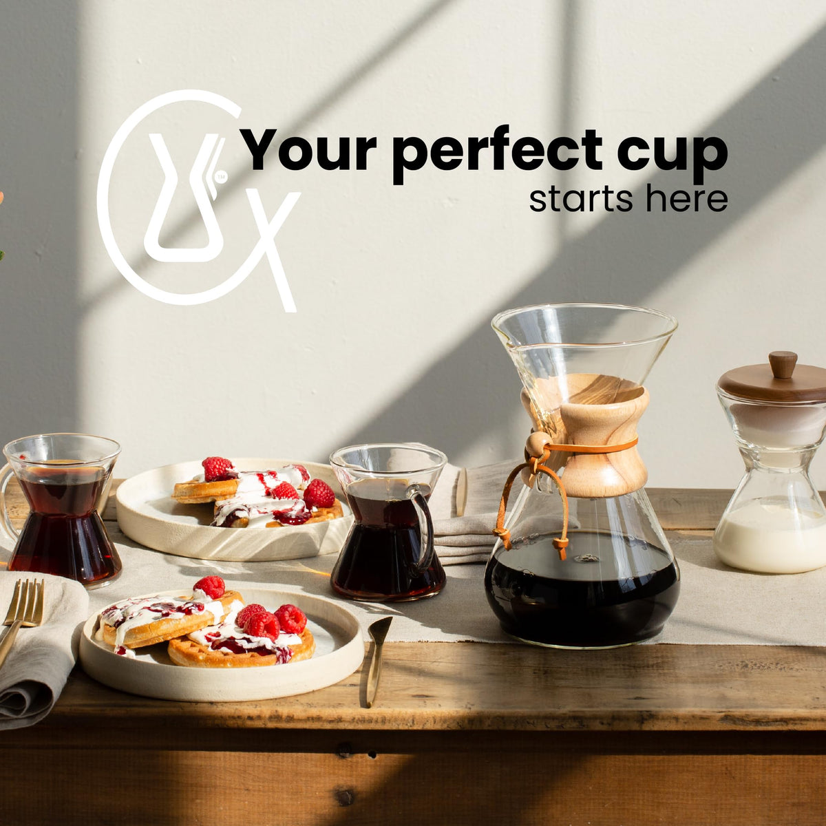 Chemex elegant kitchen silhouette complements modern countertops.