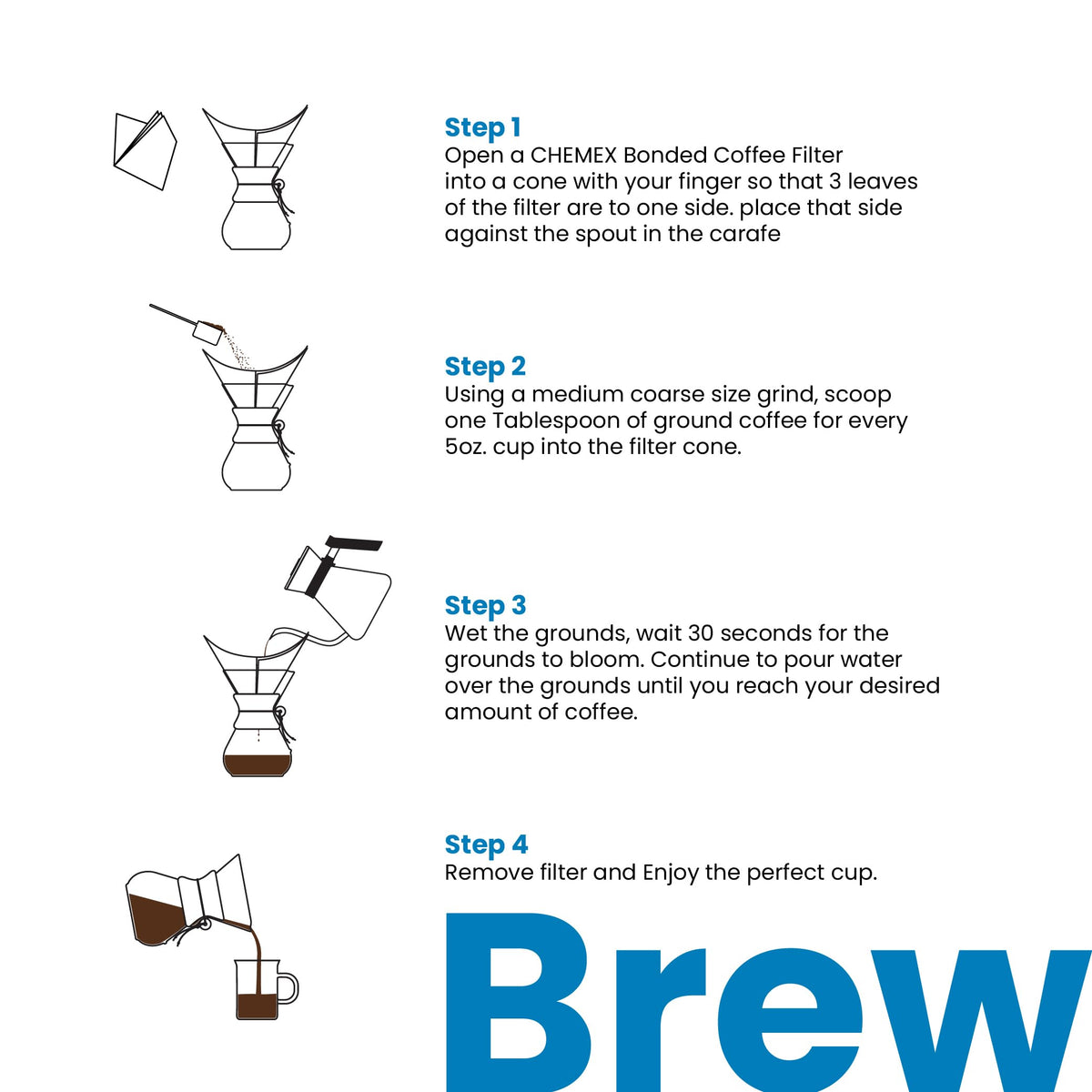 Chemex FP-2 half-circle filter compatible for clearer filtration.