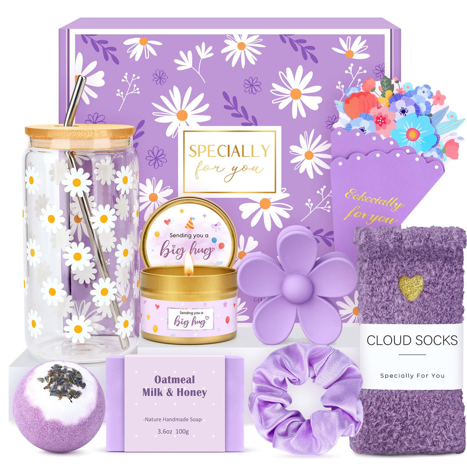 CHESACE gift basket with flower glass cup for daily drinks
