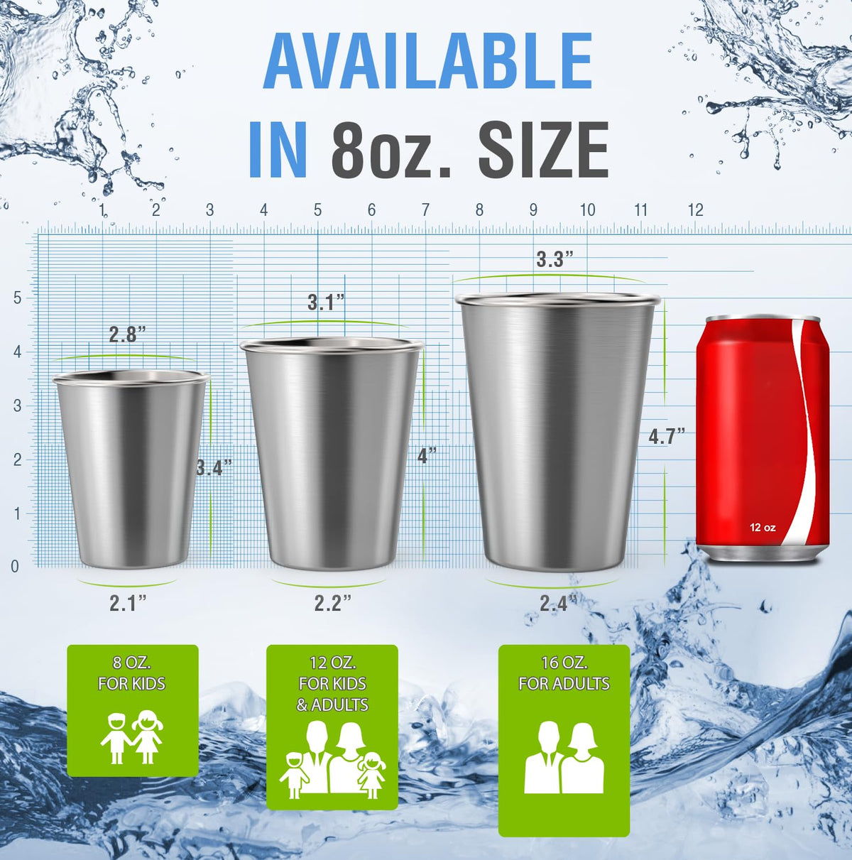 CHILLOUT LIFE cups with smooth lip promote safe sipping and reduce spills.