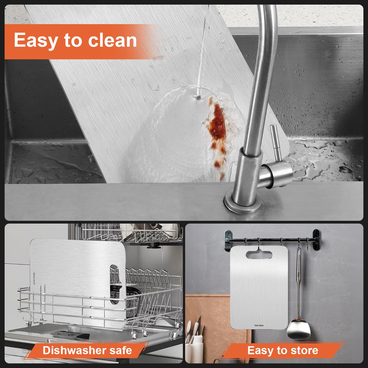 Chin-Best board supports meat prep with sturdy, clean-cut surface.