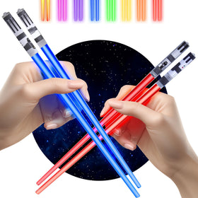 ChopSabers light-up chopsticks with blue glow ideal for entertaining meals