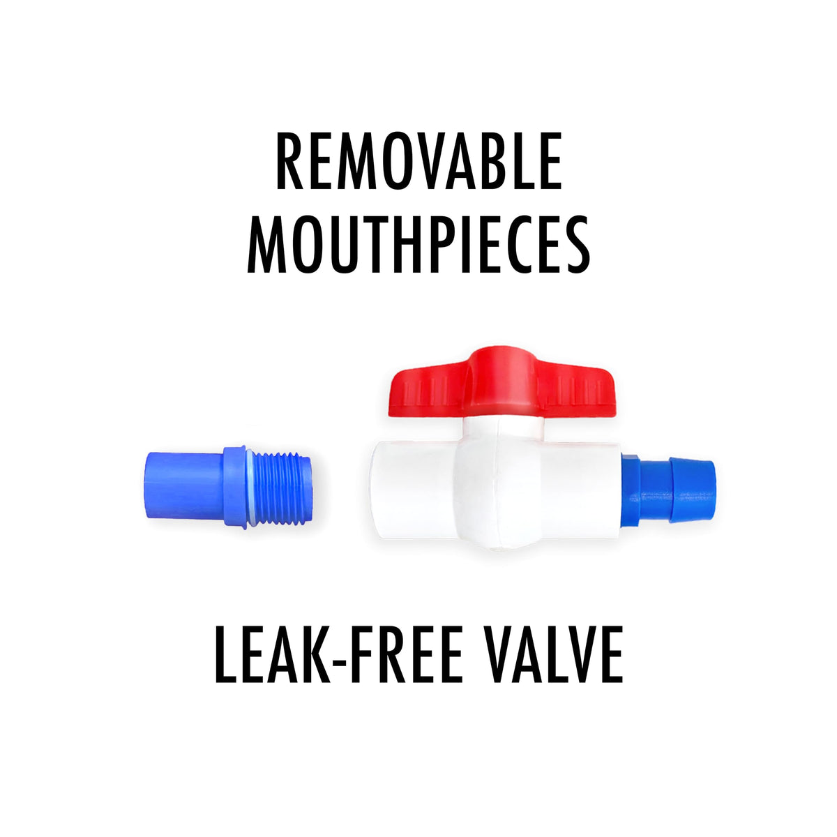 Chug Buddy eight interchangeable mouthpieces for group use