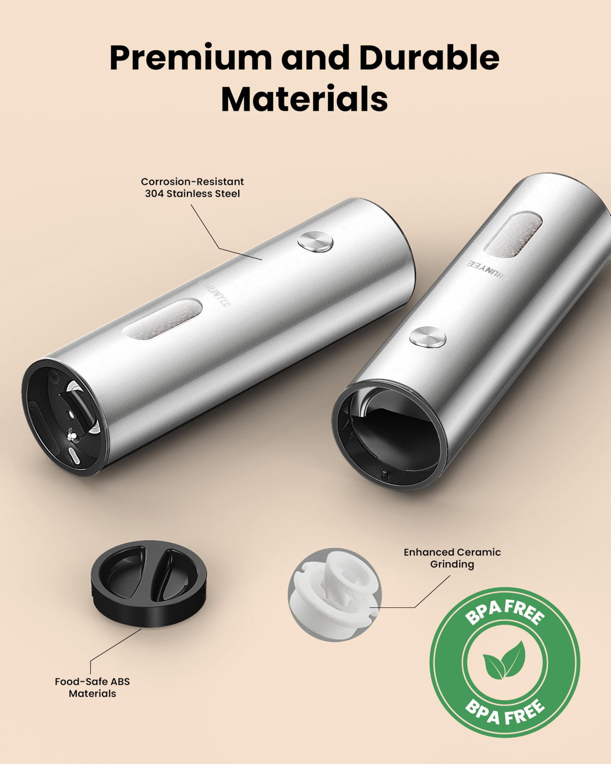 Chunyee adjustable coarseness control for versatile seasoning from fine to coarse