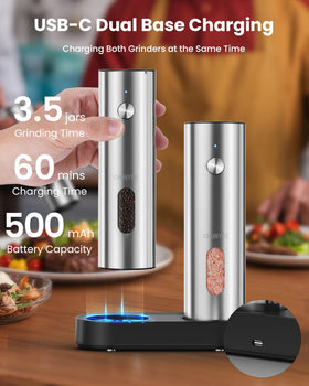 Chunyee electric grinder with LED light for better visibility while seasoning