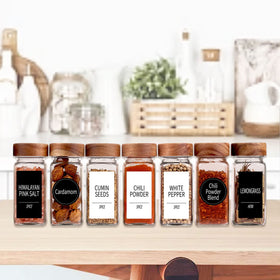 Churboro spice jars with two shaker lid designs for powders and grains