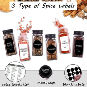 Churboro square glass spice jars close-up highlighting clear contents for quick seasoning.