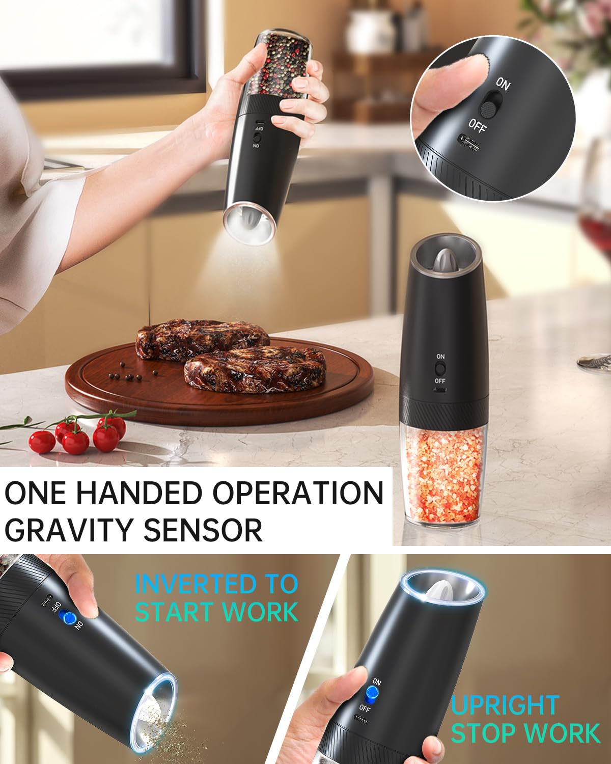Circle Joy safety switch prevents spills on busy kitchen surfaces.
