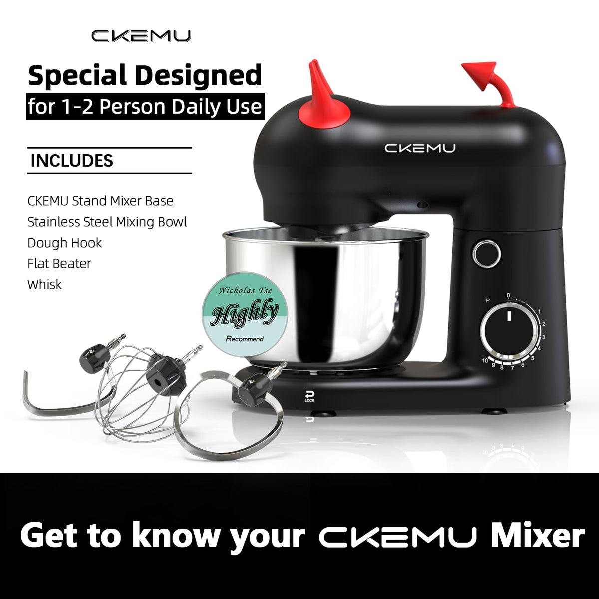 CKemu SM-2549A black design adds playful style to the kitchen