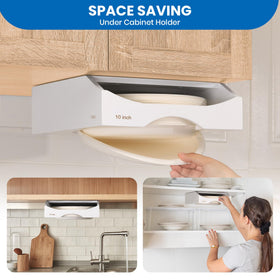 CKIU under-cabinet mount with adhesive enables drill-free, quick setup.