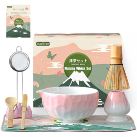 Clay&amp;Fire matcha bowl with spout for easy pouring and whisking.