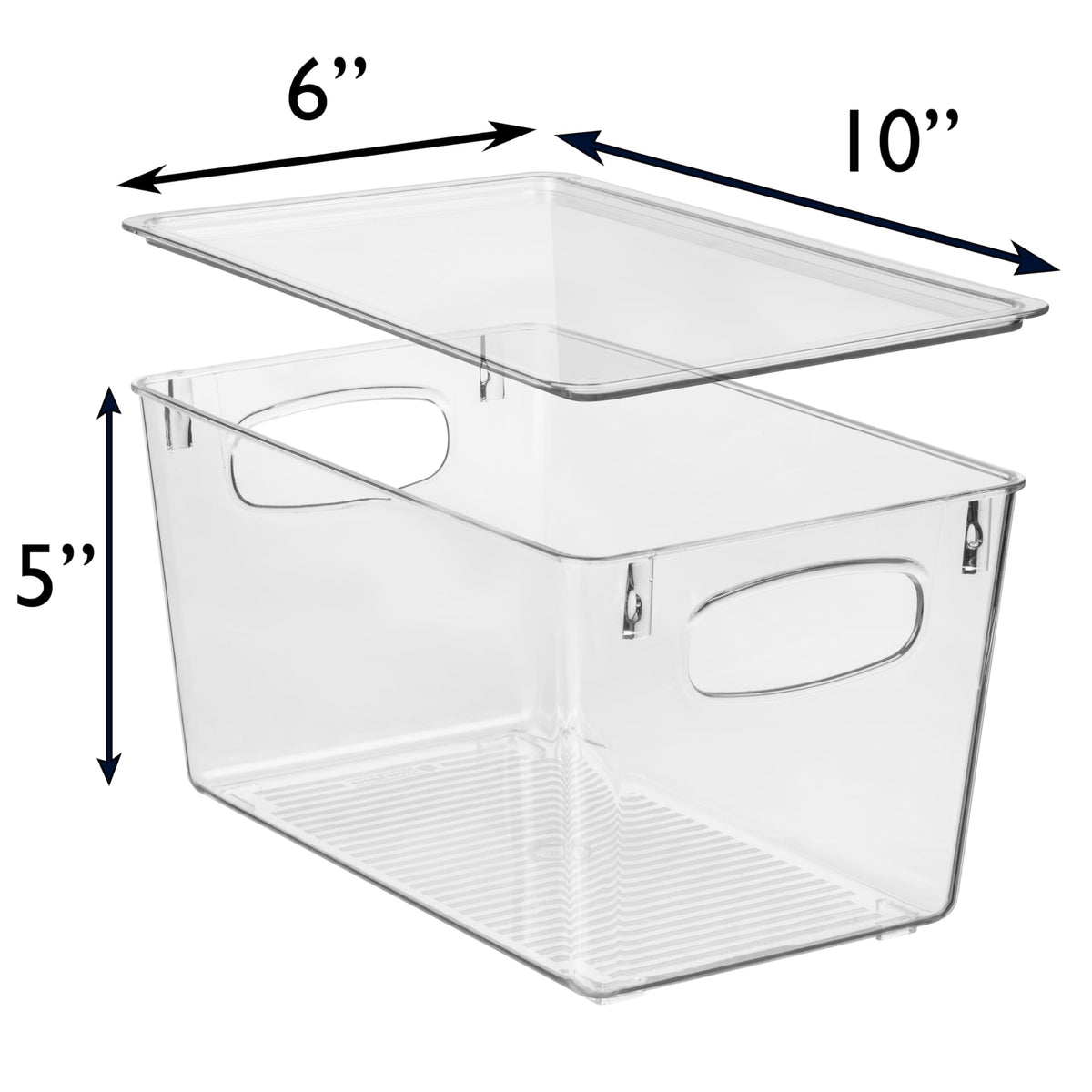 CLEARSPACE bin with easy-grip handles for portable organization anywhere.