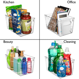 ClearSpace cabinet organizer bin fits shelves, keeping essentials neat