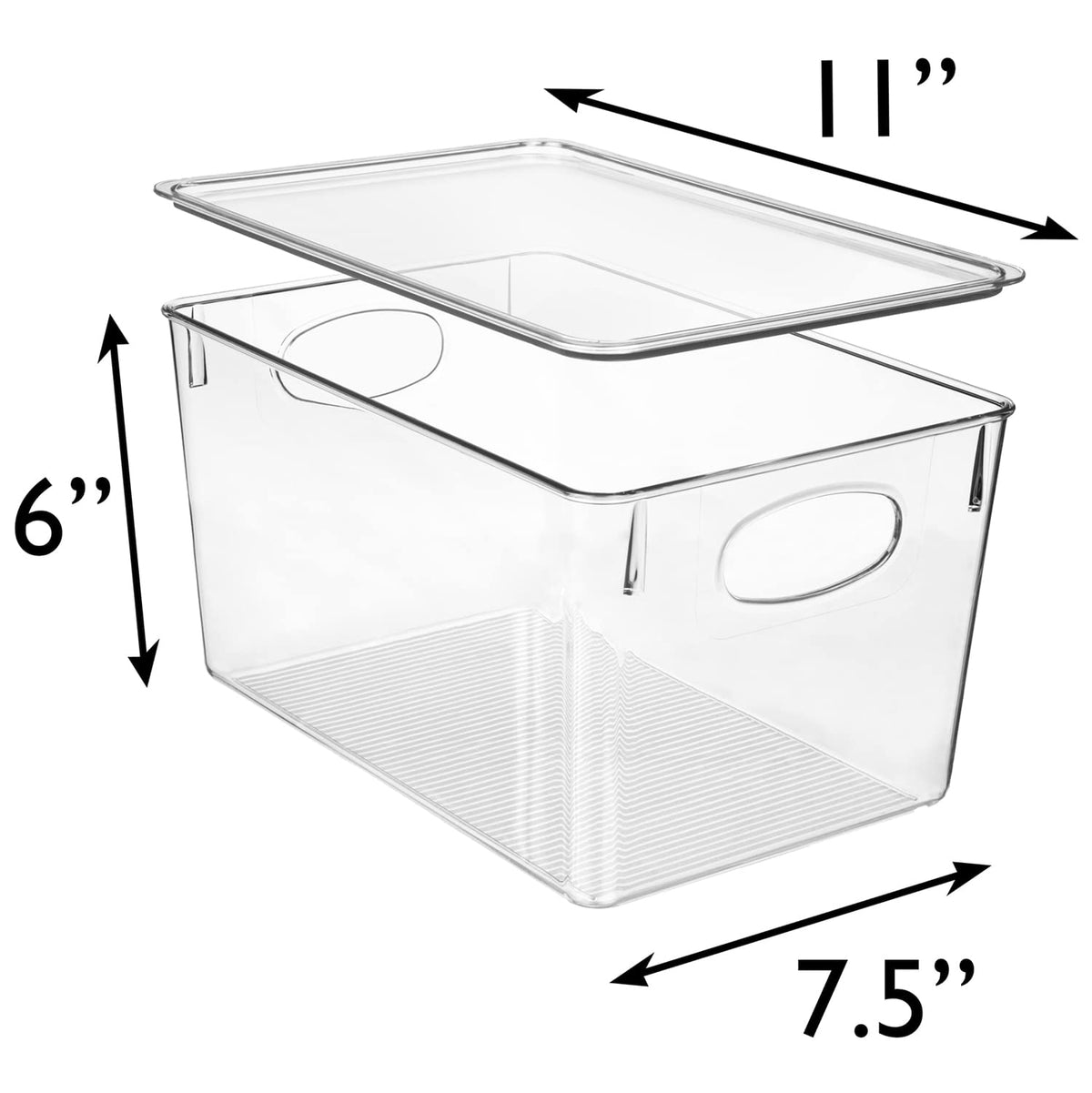 ClearSpace bins with easy-grip handles move between shelves effortlessly.