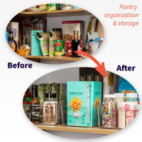 ClearSpace fridge organizer bin with large capacity keeps snacks neatly separated.
